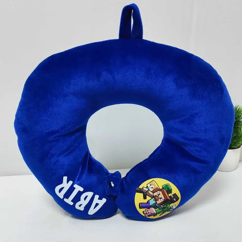 Personalised Blue Neck Pillow & Eye Mask Combo Gift Set for Kids